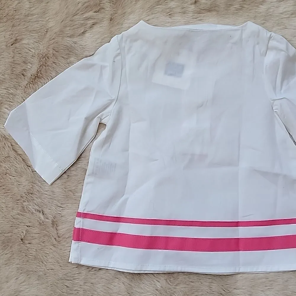 JANIE AND JACK WHITE WITH PINK SWIM COVER-UP TUNIC, NEW!